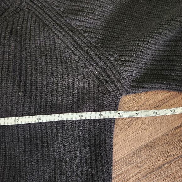 CAMI NYC Wool Cold Shoulders Sweater S Black Puff Sleeves Cozy Fall Designer - Picture 7 of 8